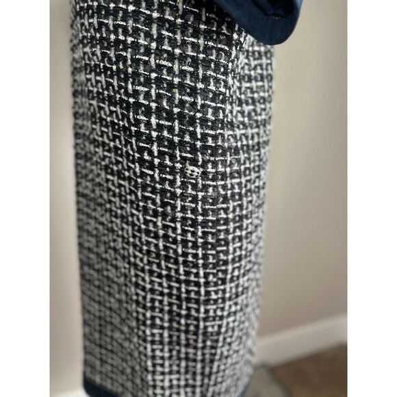 AUTHENTIC CHANEL 17A BLUE GREEN WHITE MULTICOLOR TWEED SUEDE LEATHER DRESS 38 - Picture 9 of 16